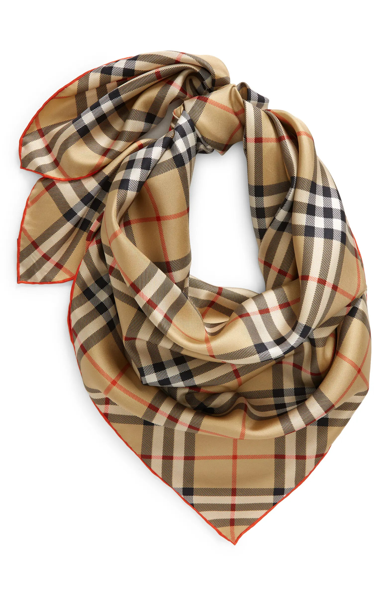 Check Square Silk Twill Scarf | Nordstrom