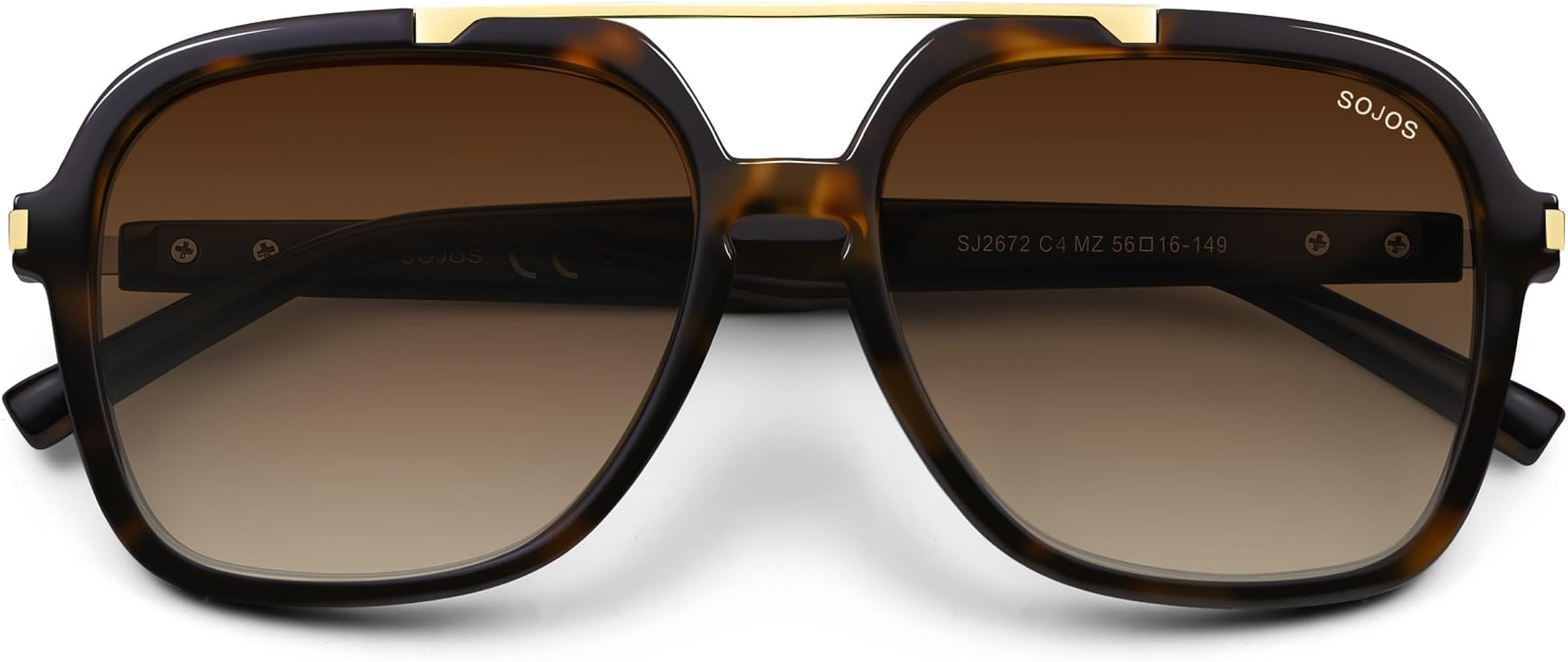 SOJOS Retro Polarized Aviator Sunglasses for Women Men, 70s 80s Trendy Square Aviators Sun Glasse... | Amazon (US)