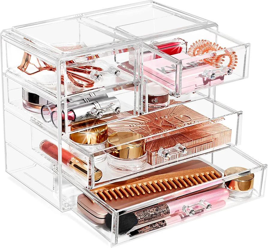 Sorbus Clear Makeup Organizer Display - Stylish Organization and Storage Case for Cosmetics, Jewe... | Amazon (US)