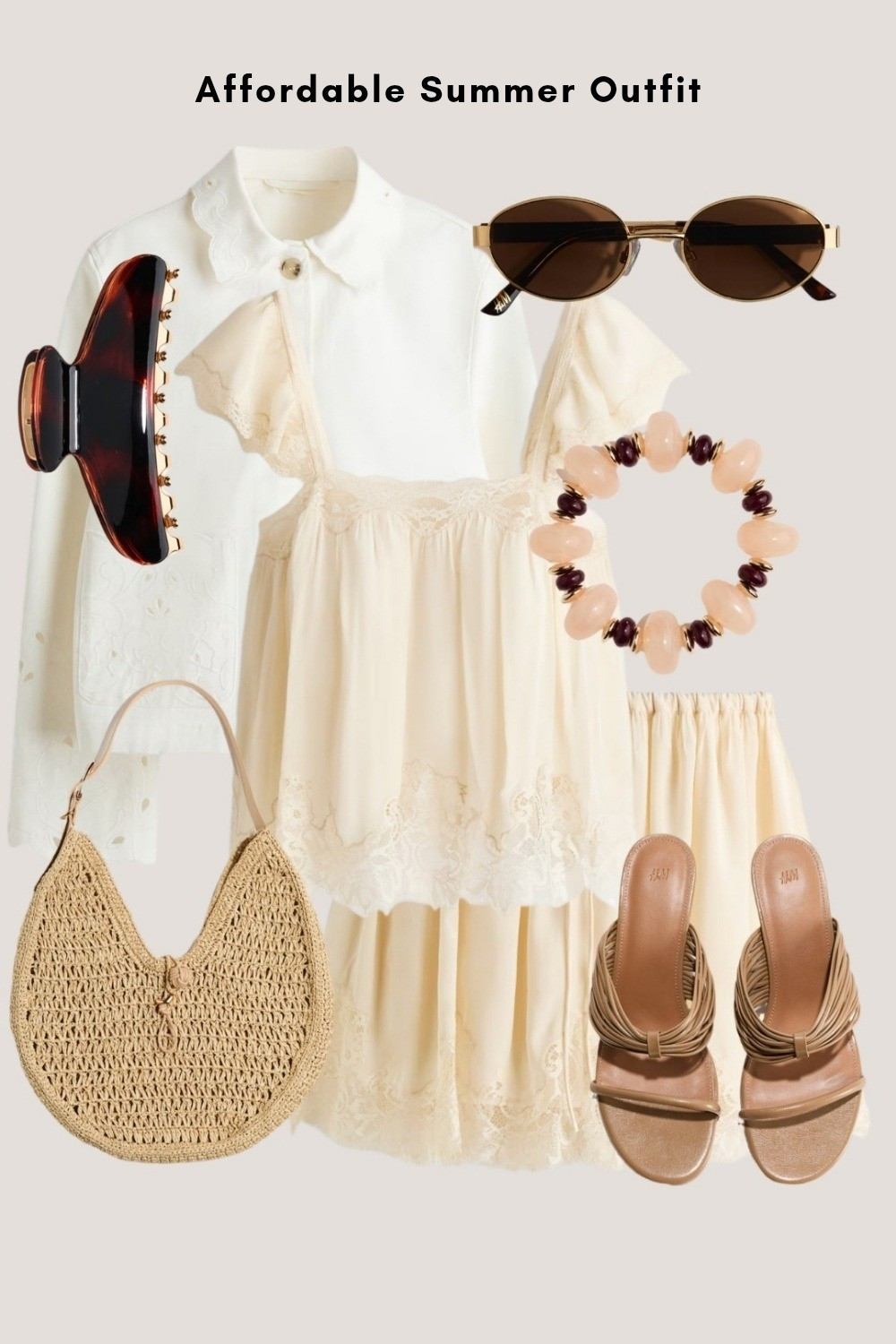 An affordable outfit perfect for Summer days! This little lace-accented set is super trendy, and the accessories give it more of a city break vibe. 

#LTKootd #LTKTravel