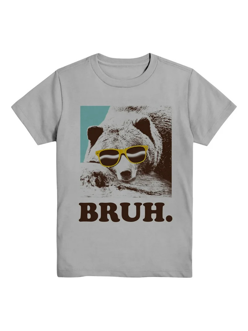 Wonder Nation, Boys' & Big Boys' Bruh Bear, Short Sleeve, Graphic T-Shirt, Sizes 4-18 | Walmart (US)