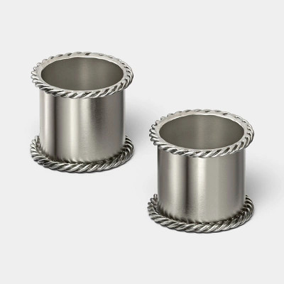 2pk Napkin Ring Silver Finish - Threshold™ | Target