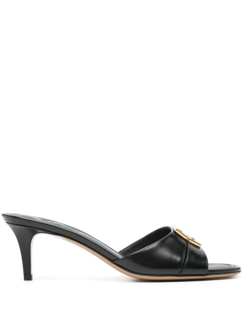 FENDI Ffold 55mm leather mules - Black | Farfetch Global