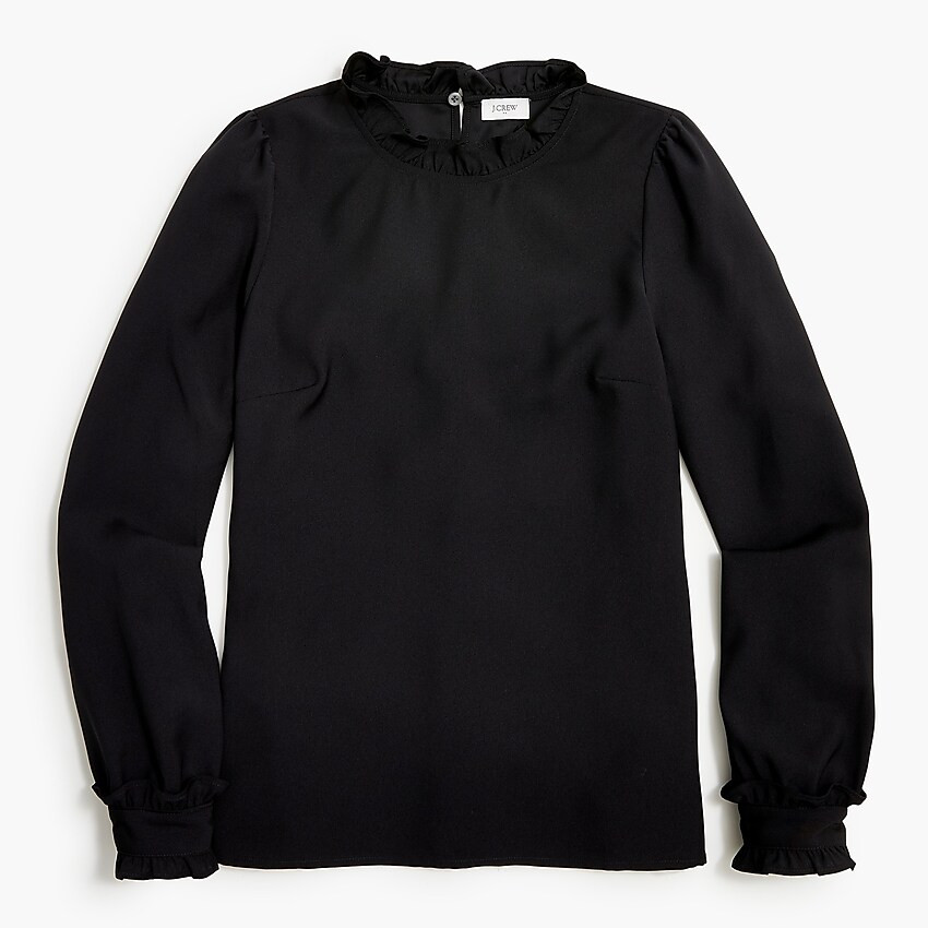 Long-sleeve ruffleneck top | J.Crew Factory
