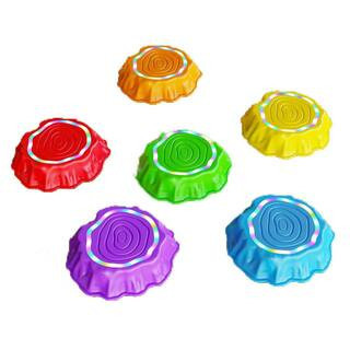 9.5 in. W x 2.8 in. H PP Light up & Music Non-Slip Stepping Stones, Sensory Toy for Toddler Balance Skills (6-Pack) | The Home Depot