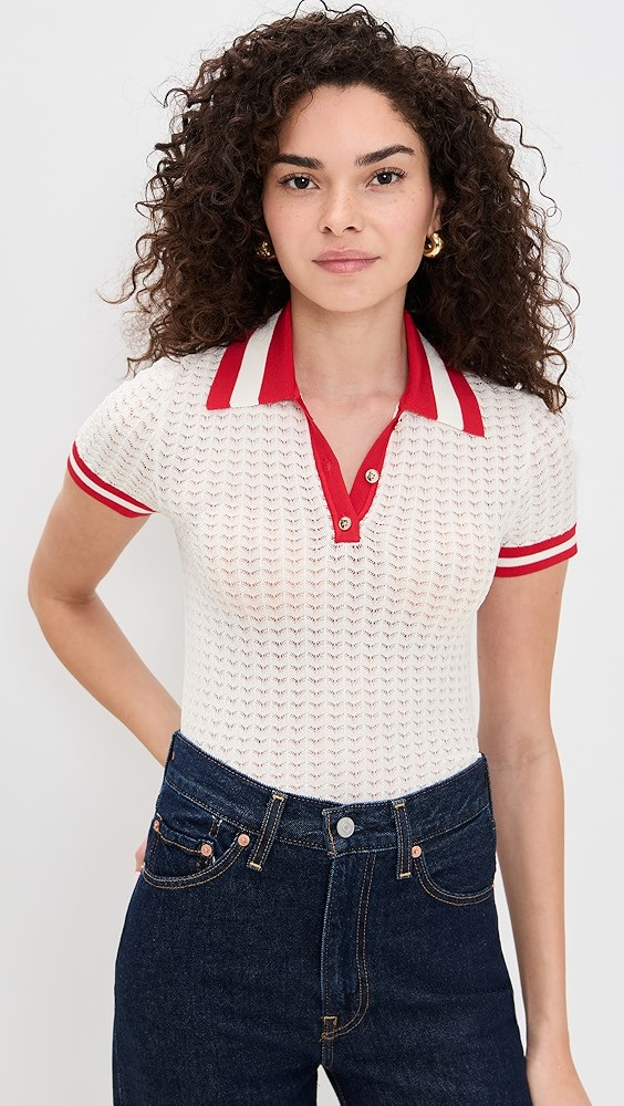 Martha Pointelle Polo | Shopbop