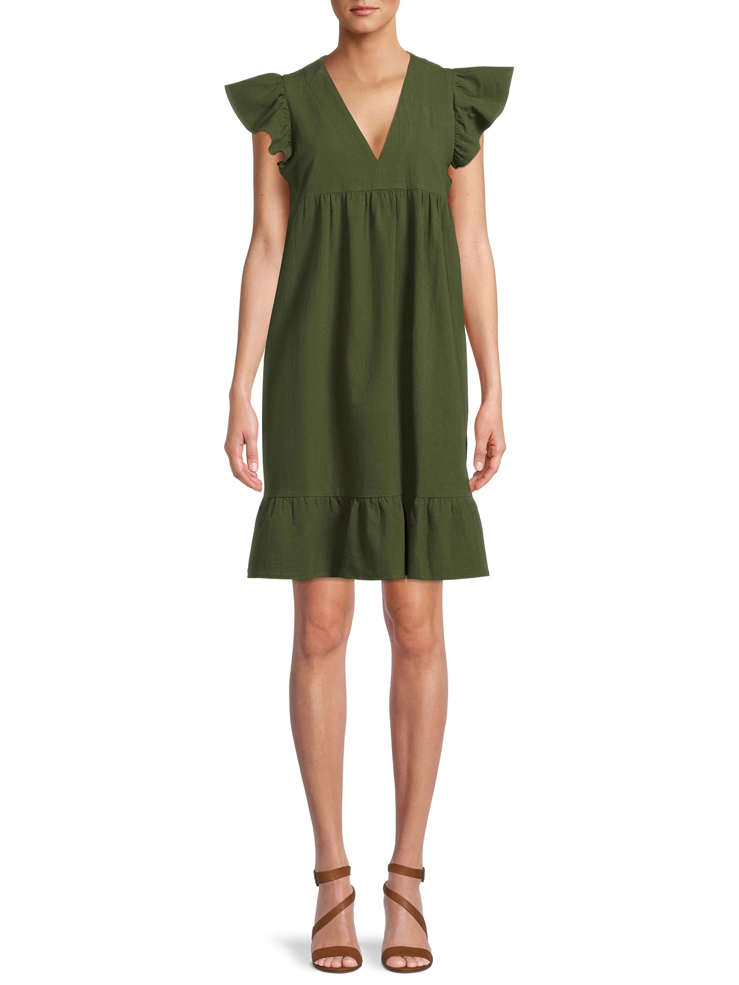 The Get Women's Tiered Babydoll Midi Dress - Walmart.com | Walmart (US)