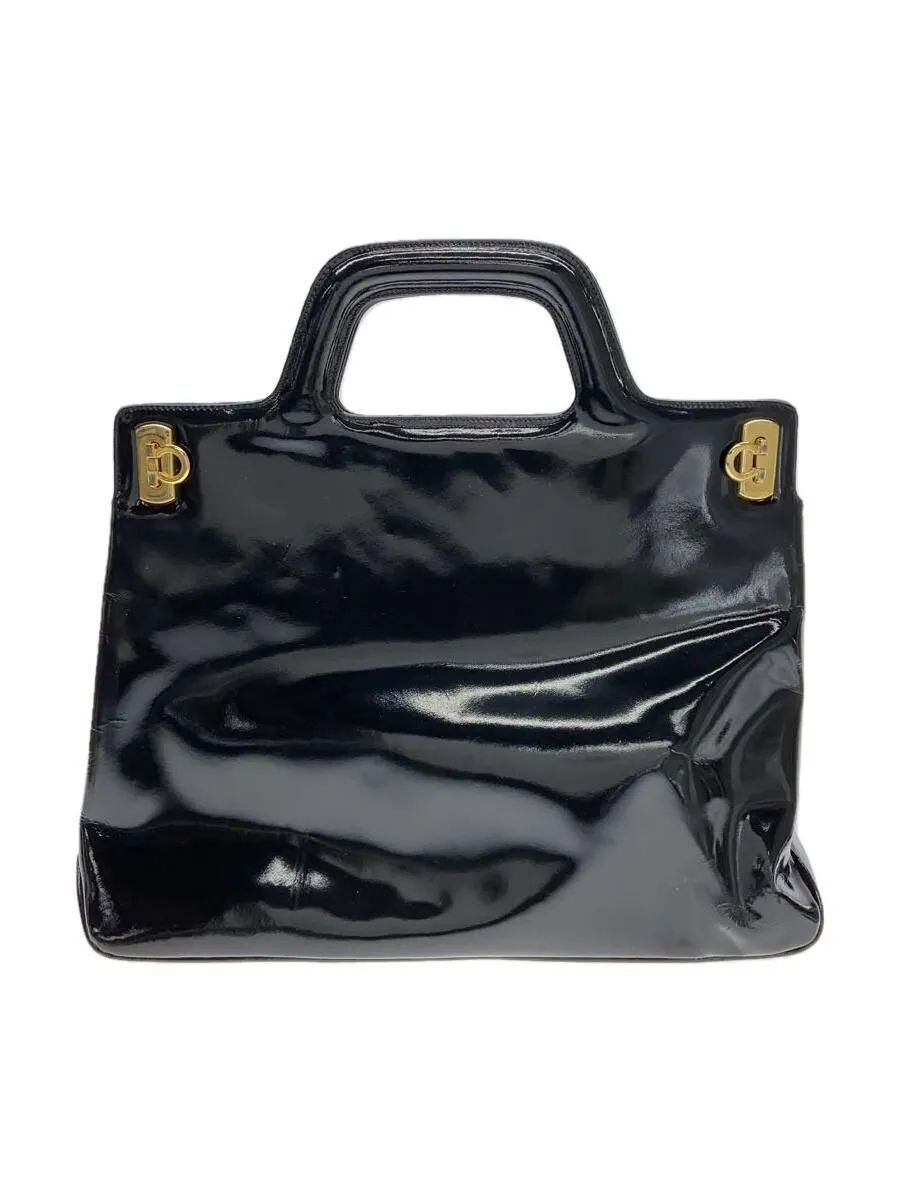 Salvatore Ferragamo handbag enamel Black Used  | eBay | eBay US
