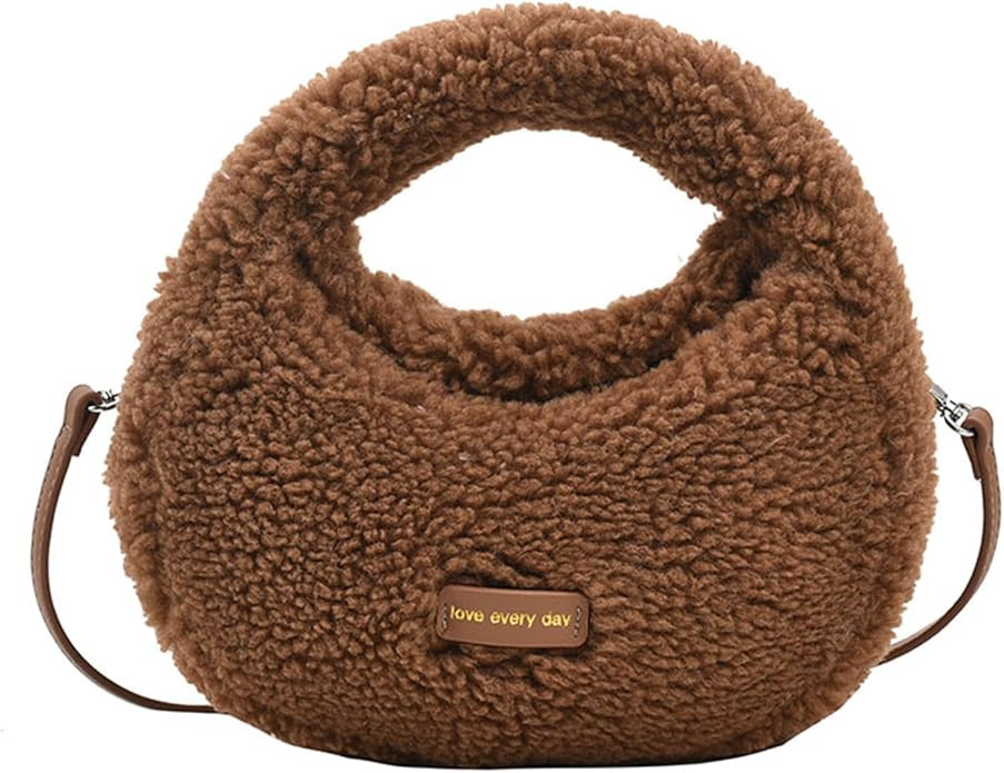 Furry Purse for Women Faux Fur Bag Cute Lambswool Fuzzy Crossbody Bags Top-Handle Fluffy Handbag | Amazon (US)