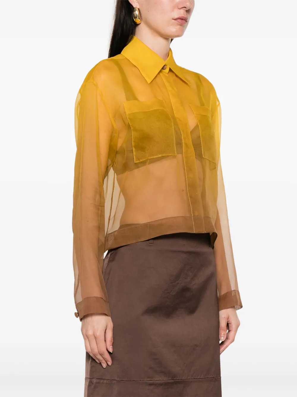 Max Mara semi-sheer Shirt | Yellow | FARFETCH | Farfetch Global