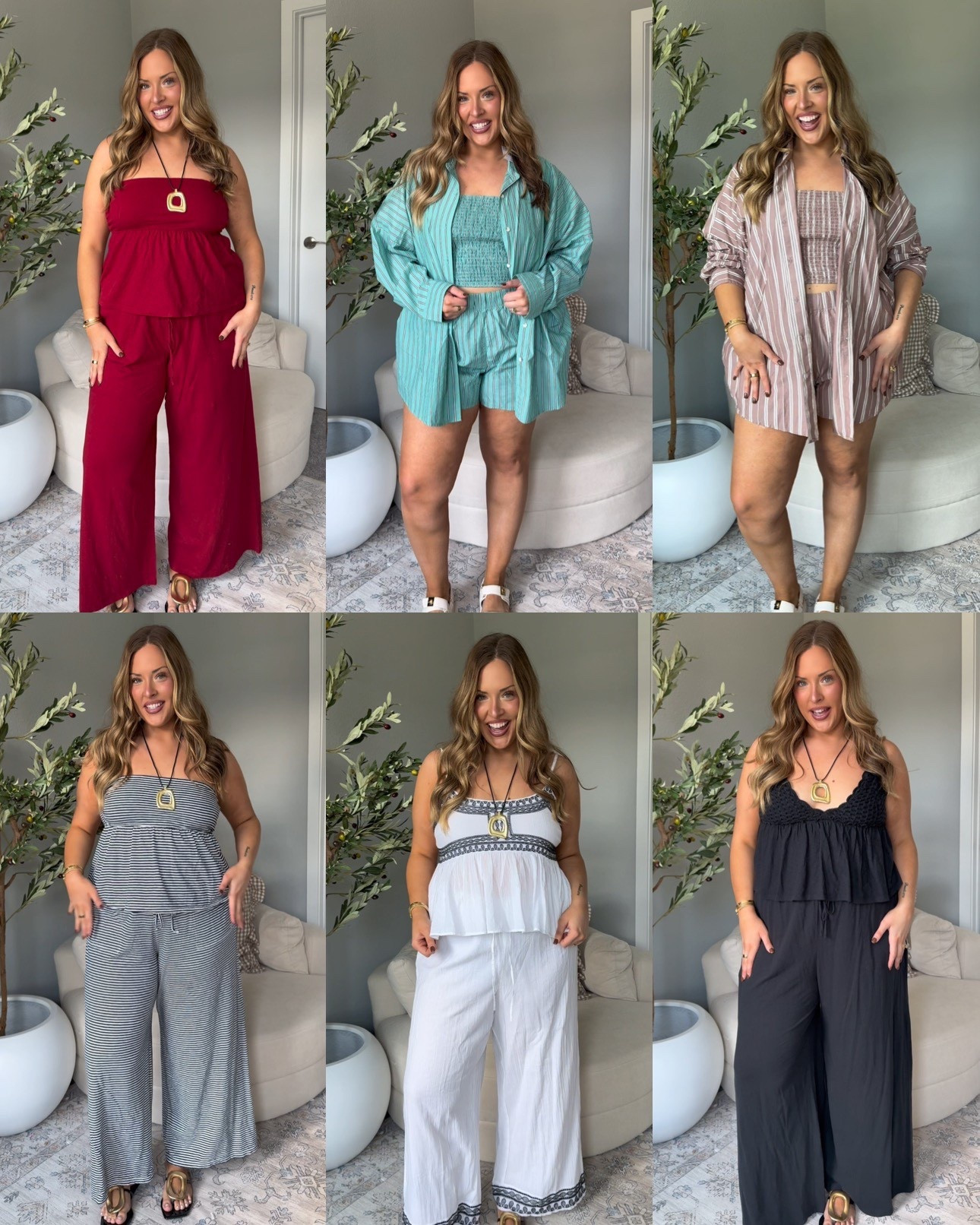 Affordable midsize, round belly friendly two piece sets! Wearing large tops, xl bottoms & xl in 3 pc set 

#LTKMidsize #LTKSaleAlert #LTKFindsUnder100