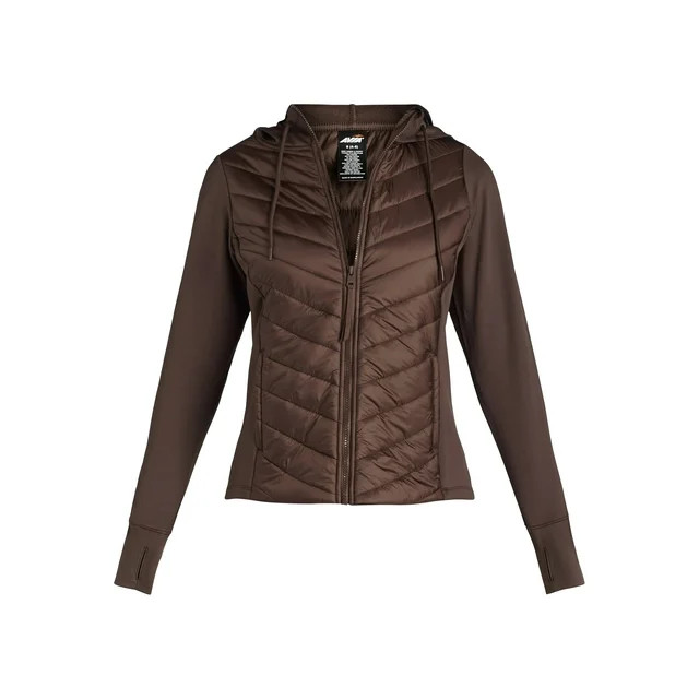Avia Women's Chevron Quilt Hybrid Jacket with Zip Pockets, Sizes XS-XXXL | Walmart (US)