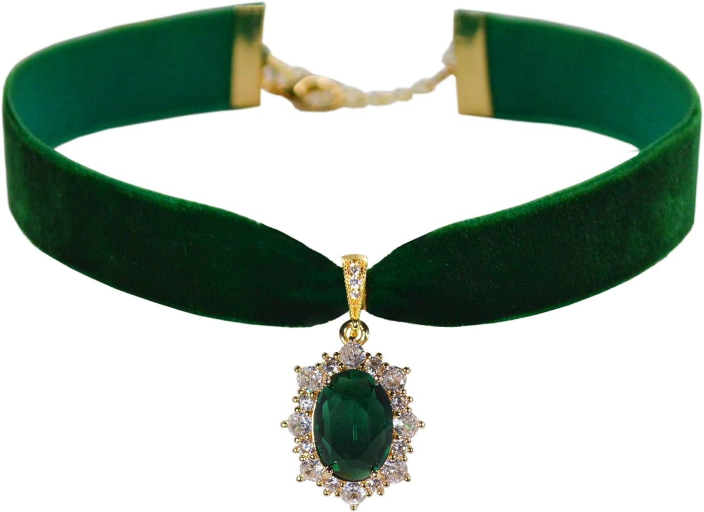 14K Gold Plated Sapphire Imitation Velvet Choker Necklace for Women Thick Chokers Birthstone Choc... | Amazon (US)