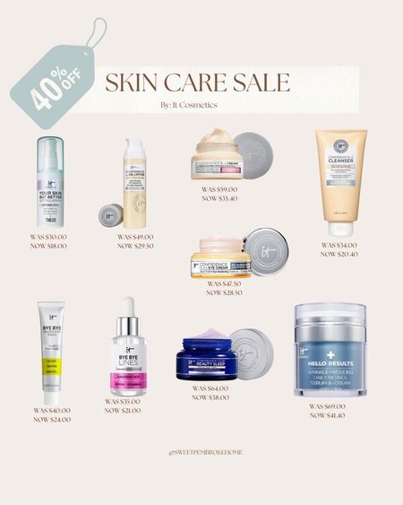 It Cosmetics 40% Skincare sale! Great time to stock. #skincare #itcosmetics #beauty 

#LTKsalealert #LTKbeauty