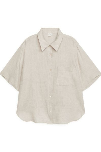 Short-Sleeved Linen Shirt | H&M (UK, MY, IN, SG, PH, TW, HK)
