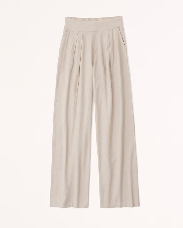 Linen-Blend Ultra Wide-Leg Pant | Abercrombie & Fitch (US)