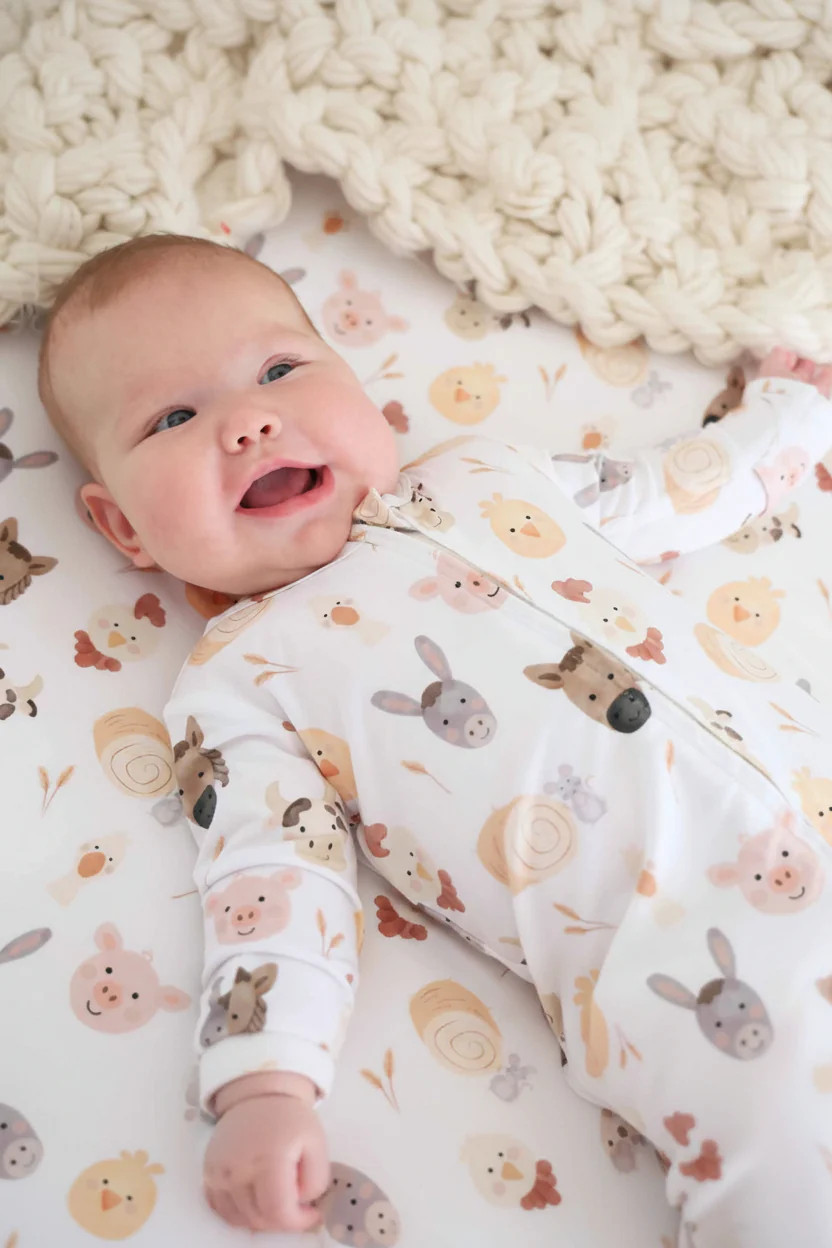 Barnyard Buddies Zipper Footie | Caden Lane