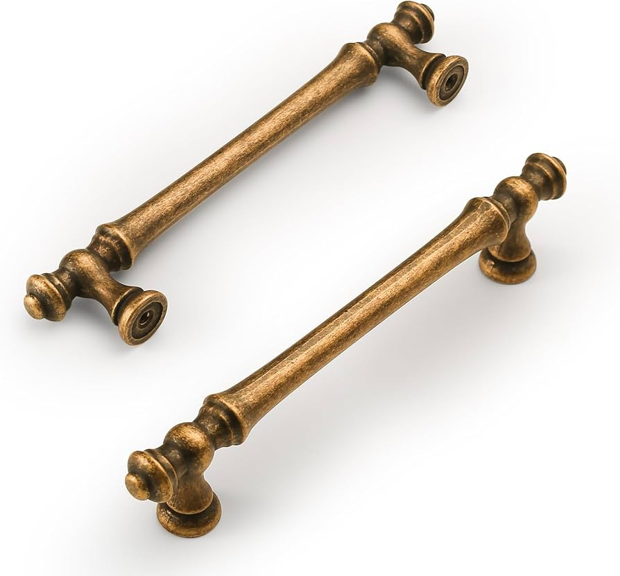 Amerdeco 10 Pack Antique Brass Cabinet Pulls 5 Inch(128mm) Hole Center Cabinet Hardware Kitchen C... | Amazon (US)