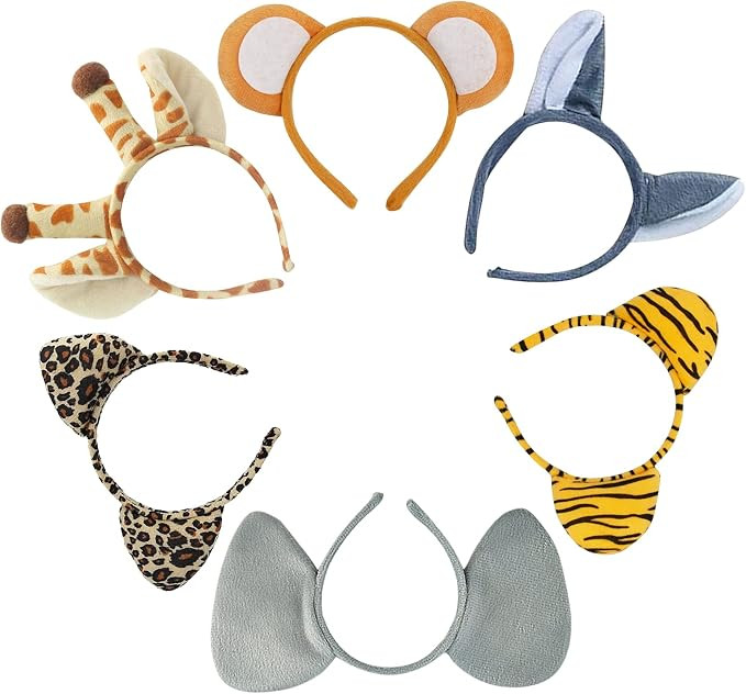 6Pcs Animal Ears Headbands for Kids Party Supplies Favors Decorations | Amazon (US)