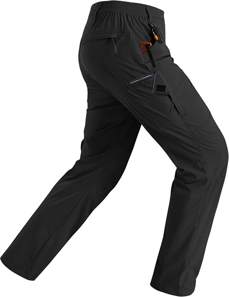 Rapoo Mens Hiking Pants Lightweight Water Resistant Breathable Nylon Cargo Pants with 6 Pockets | Amazon (US)