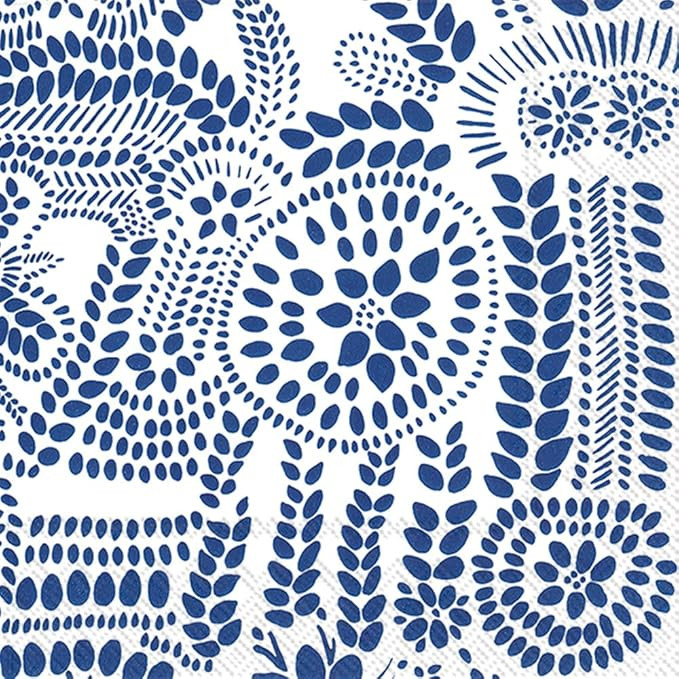 Boston International IHR Marimekko Lunch Paper Napkins, 6.5" x 6.5", Nasia White/Blue,L771094 | Amazon (US)
