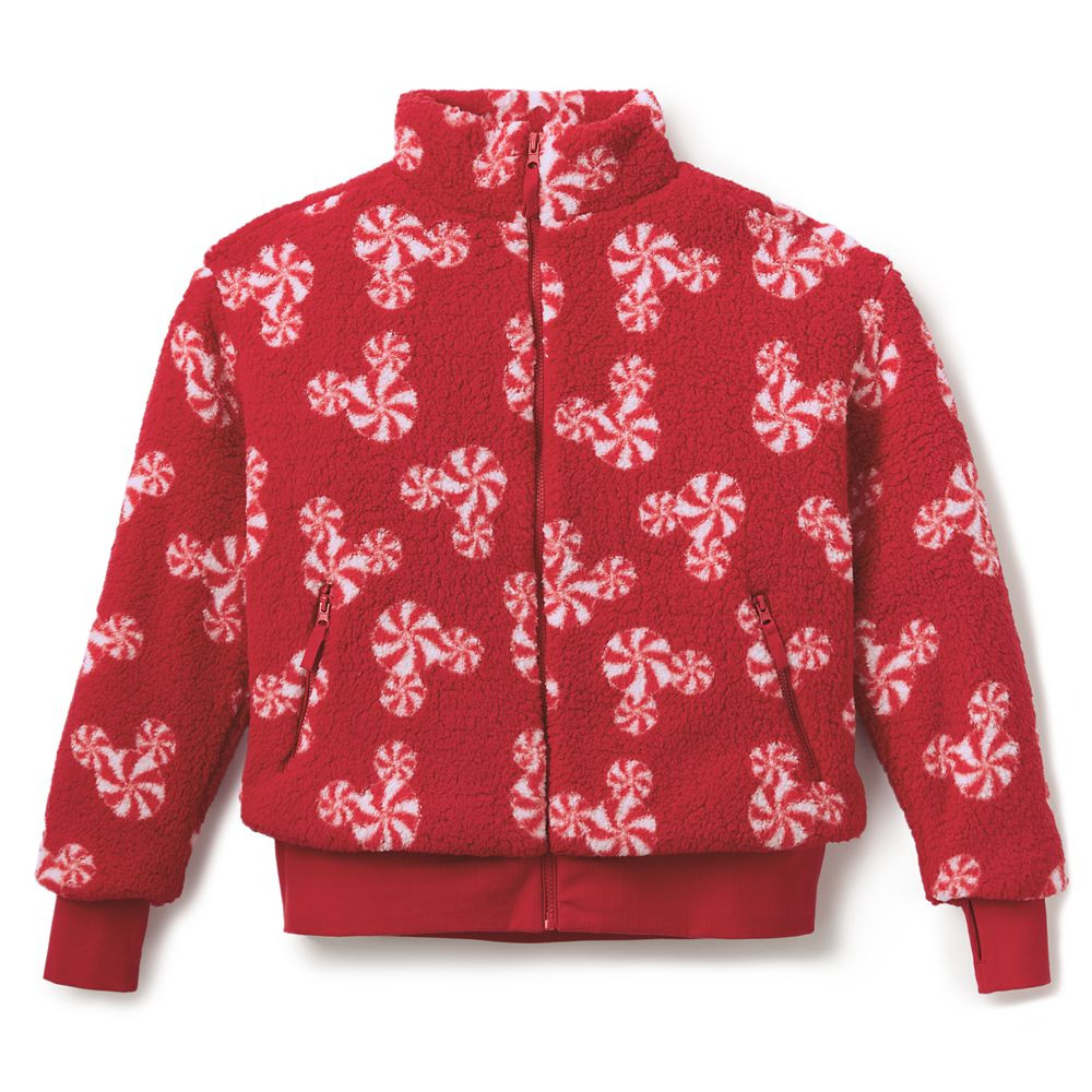 Mickey Mouse Icon Peppermint Swirl Sherpa Fleece Zip Jacket for Women | Disney Store