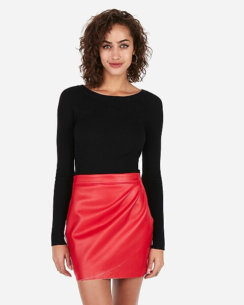 Ribbed Bateau Neck Fitted Sweater | Express