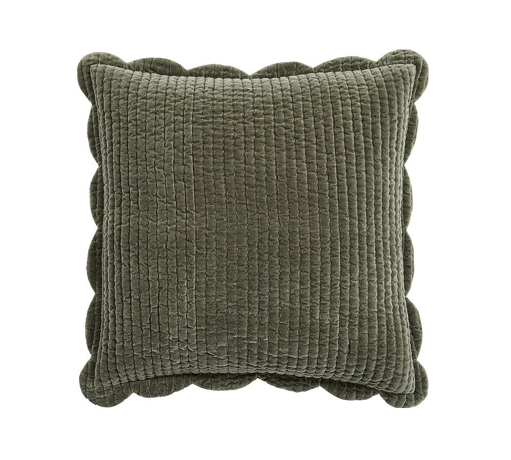 Velvet Scallop Edge Reversible Quilted Sham | Pottery Barn (US)