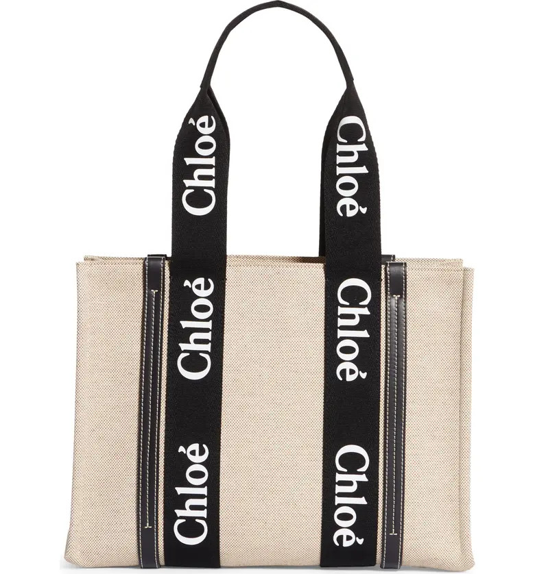 Chloé Medium Woody Logo Strap Canvas Tote (Nordstrom Exclusive Color) | Nordstrom | Nordstrom