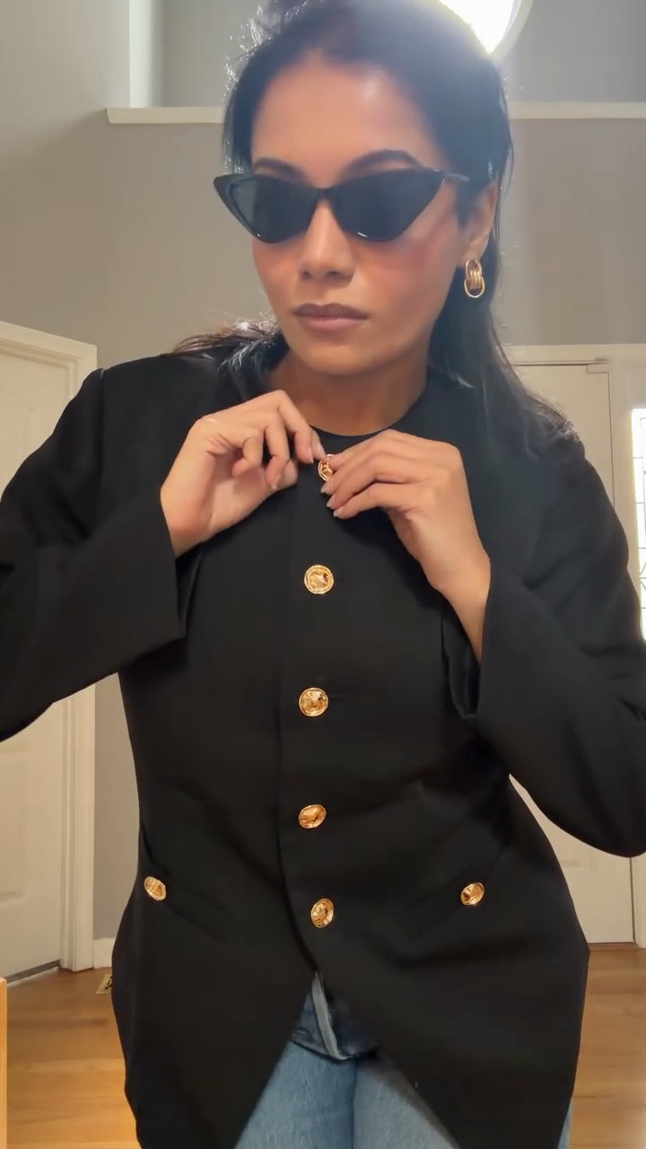“Dressed like I have somewhere important to be
 (even if I don’t).”

Effortless jacket with gold details. Yes please!my favorite Jeans ever. 

Shop the fit on my LTK page. Comment “Jacket” for links.