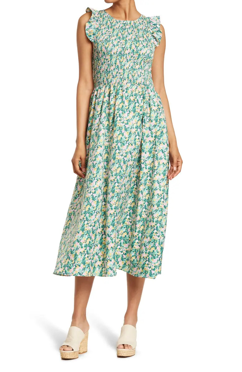 Smocked Cap Sleeve Maxi Dress | Nordstrom Rack