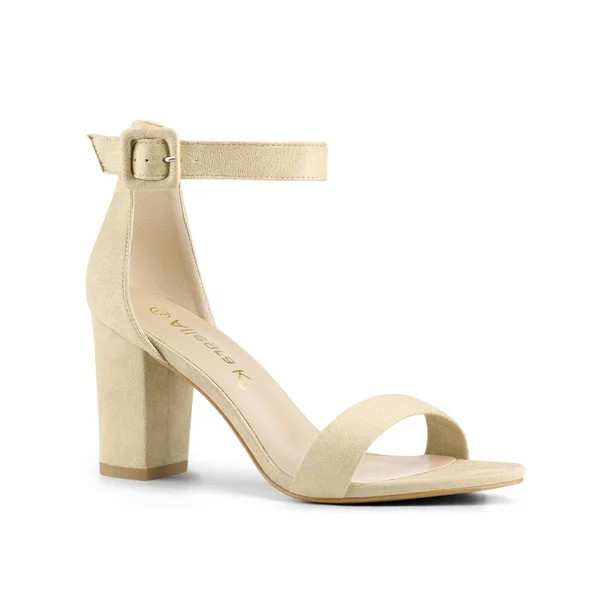 Allegra K Women's Chunky High Heel Ankle Strap Sandals - Walmart.com | Walmart (US)
