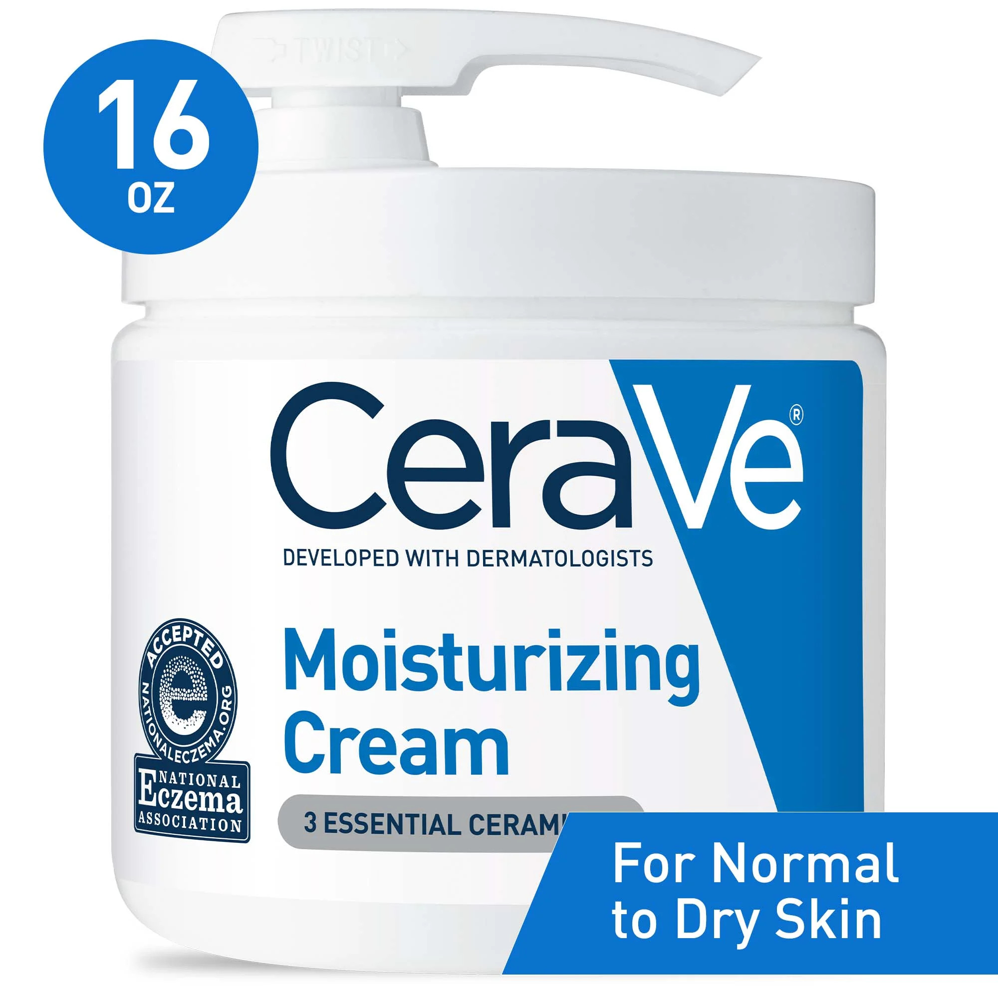 CeraVe Moisturizing Cream for Face and Body, Daily Moisturizer for Normal to Dry Skin with Pump, ... | Walmart (US)