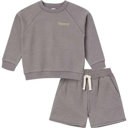 Modern Moments by Gerber Toddler Boy Long Sleeve Top and Short Set, 2-Piece, Sizes 12 Months - 5T | Walmart (US)