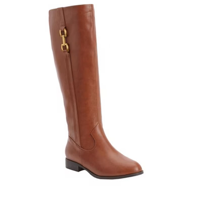 Comfortview The Azalia Tall Wide Calf Boot - 9 M, Cognac (Wide Widths Available) | Target
