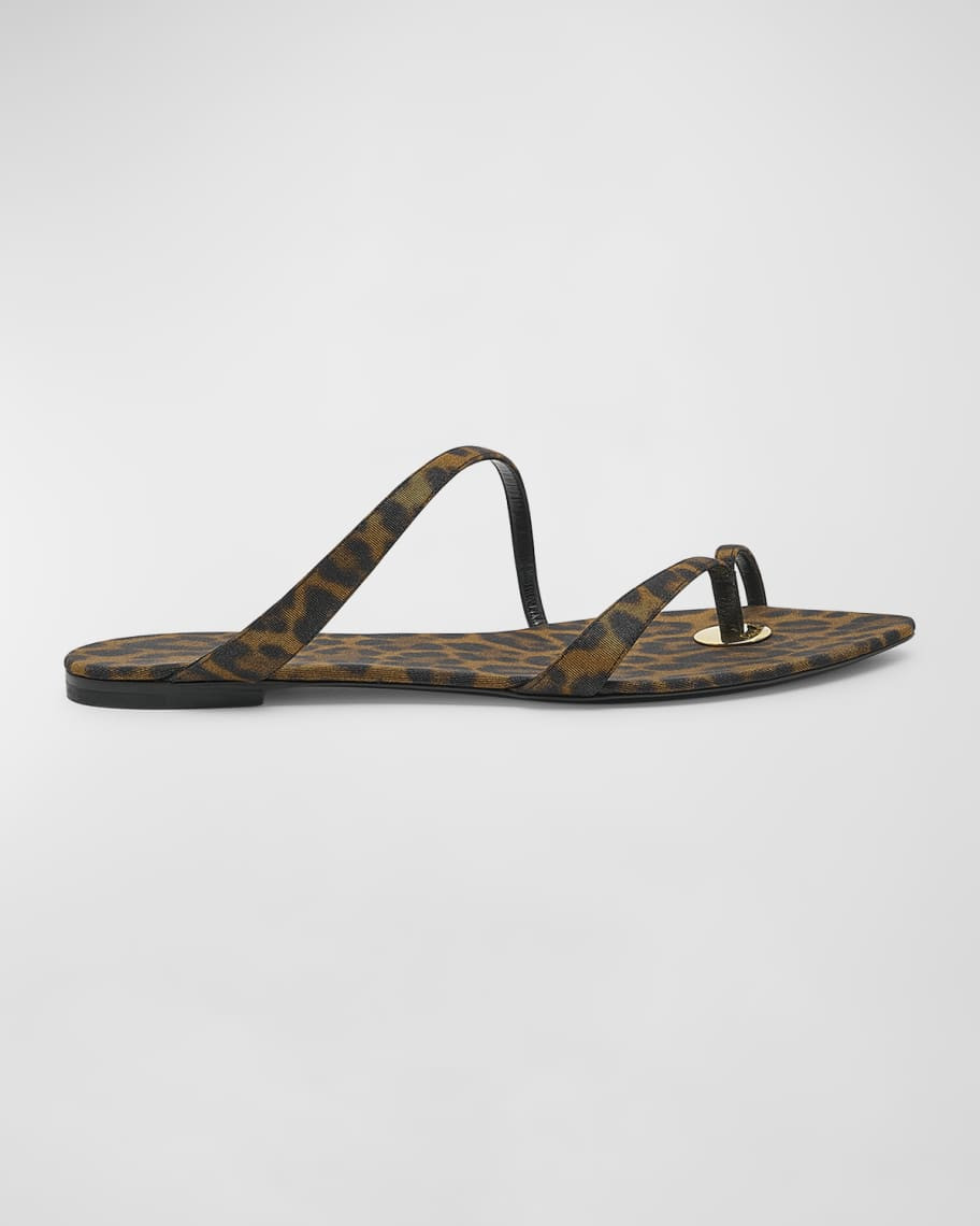 Tanger Leopard Flat Slide Sandals | Neiman Marcus