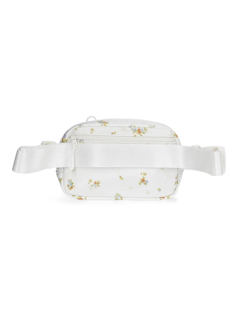 No Boundaries Women's Hands Free Fanny Pack, Off-White Lilacs | Walmart (US)