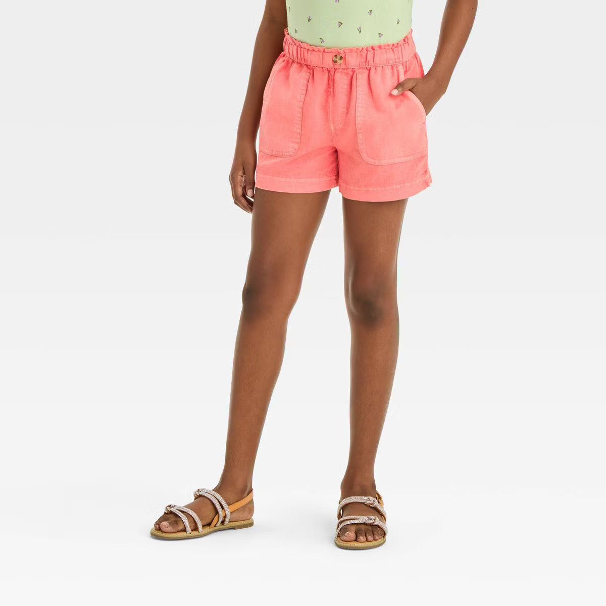 Girls' Pull-On Paper Bag Waist Woven Shorts - Cat & Jack™ | Target
