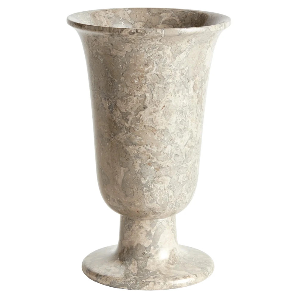 Clara French Country Grey Marble Footed Table Vase | Kathy Kuo Home