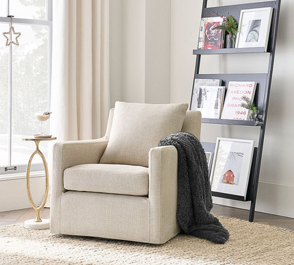 Ayden Square Arm Upholstered Swivel Glider