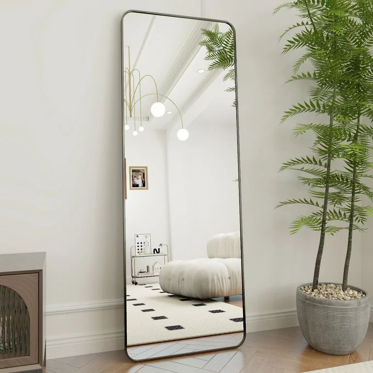 BEAUTYPEAK 64"x21" Full Length Mirror Rectangle Floor Mirror Standing with Safe Corners,Black | Walmart (US)