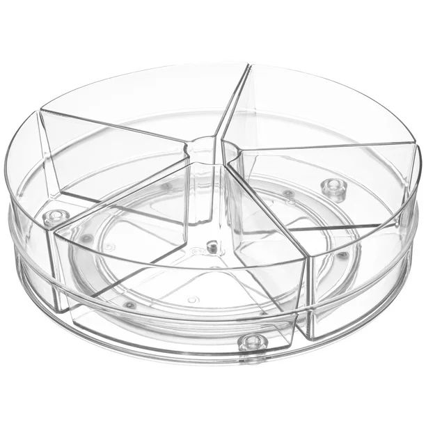 Home Intuition Round Plastic Lazy Susan Turntable Food Storage Container for Kitchen (4 Removable... | Walmart (US)