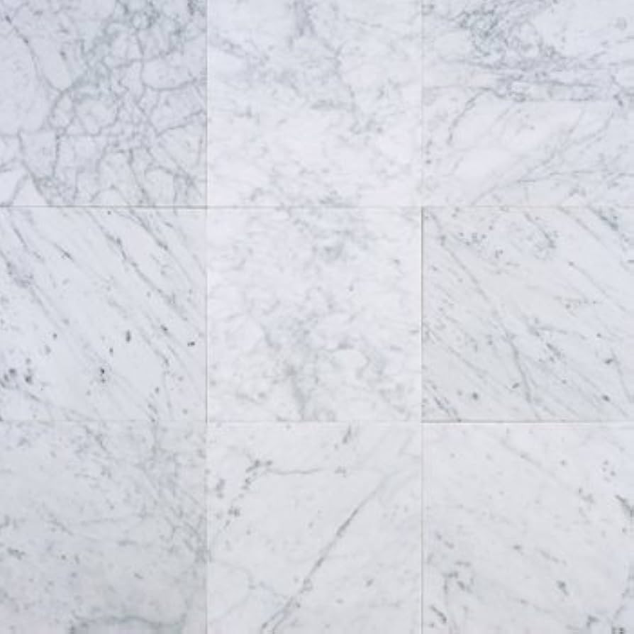 Carrara (Carrera) Bianco Honed 12x12 Marble | Amazon (US)