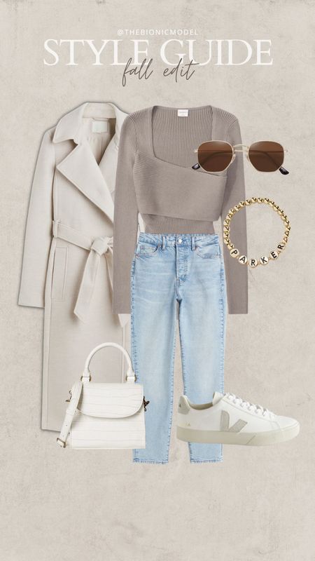 Fall outfit idea.

Beige bodysuit, denim, tie belt coat, gold jewelry, Veja campo shoes, neutral outfit, minimalist style, outfit of the day, #ootd, casual outfit

#LTKunder50 #LTKstyletip #LTKSeasonal