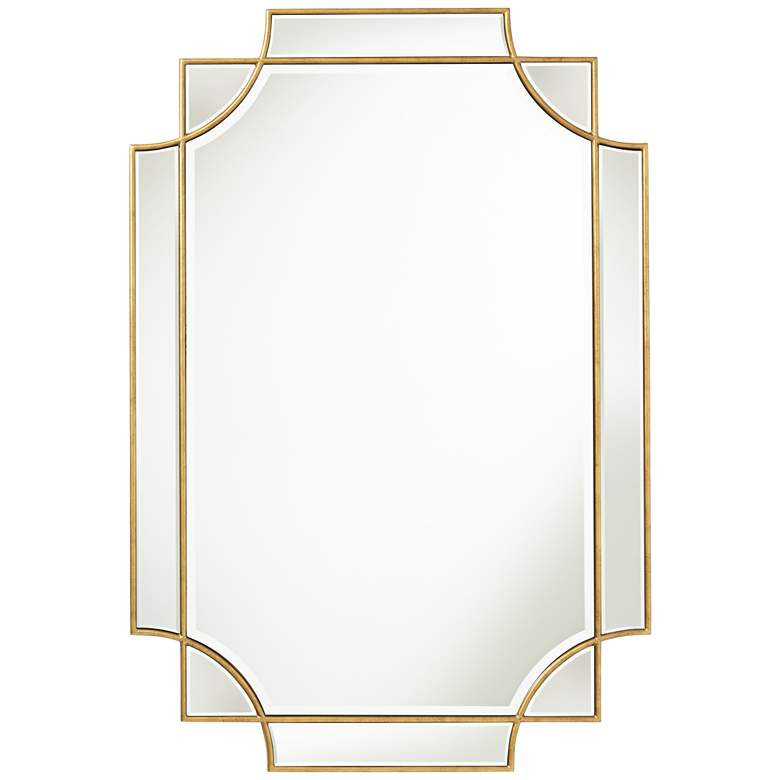 Possini Euro Marten 30 3/4" x 45 1/4" Gold Wall Mirror - #75N12 | Lamps Plus | Lamps Plus