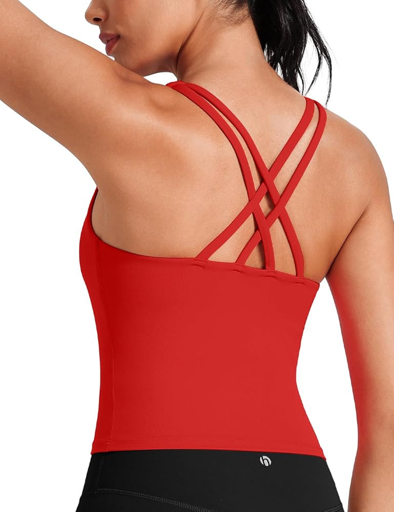 HeyNuts Longline Zeal Bras Medium Impact Wirefree Sports Bras Workout Tank Tops with Removable Pa... | Amazon (US)