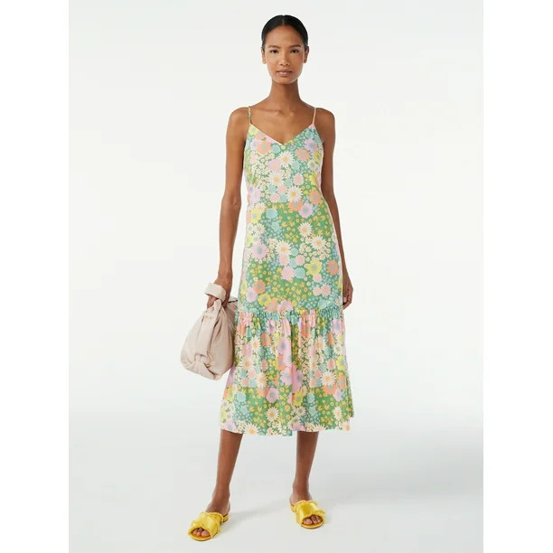 Scoop Women's Bow Back Midi Dress - Walmart.com | Walmart (US)