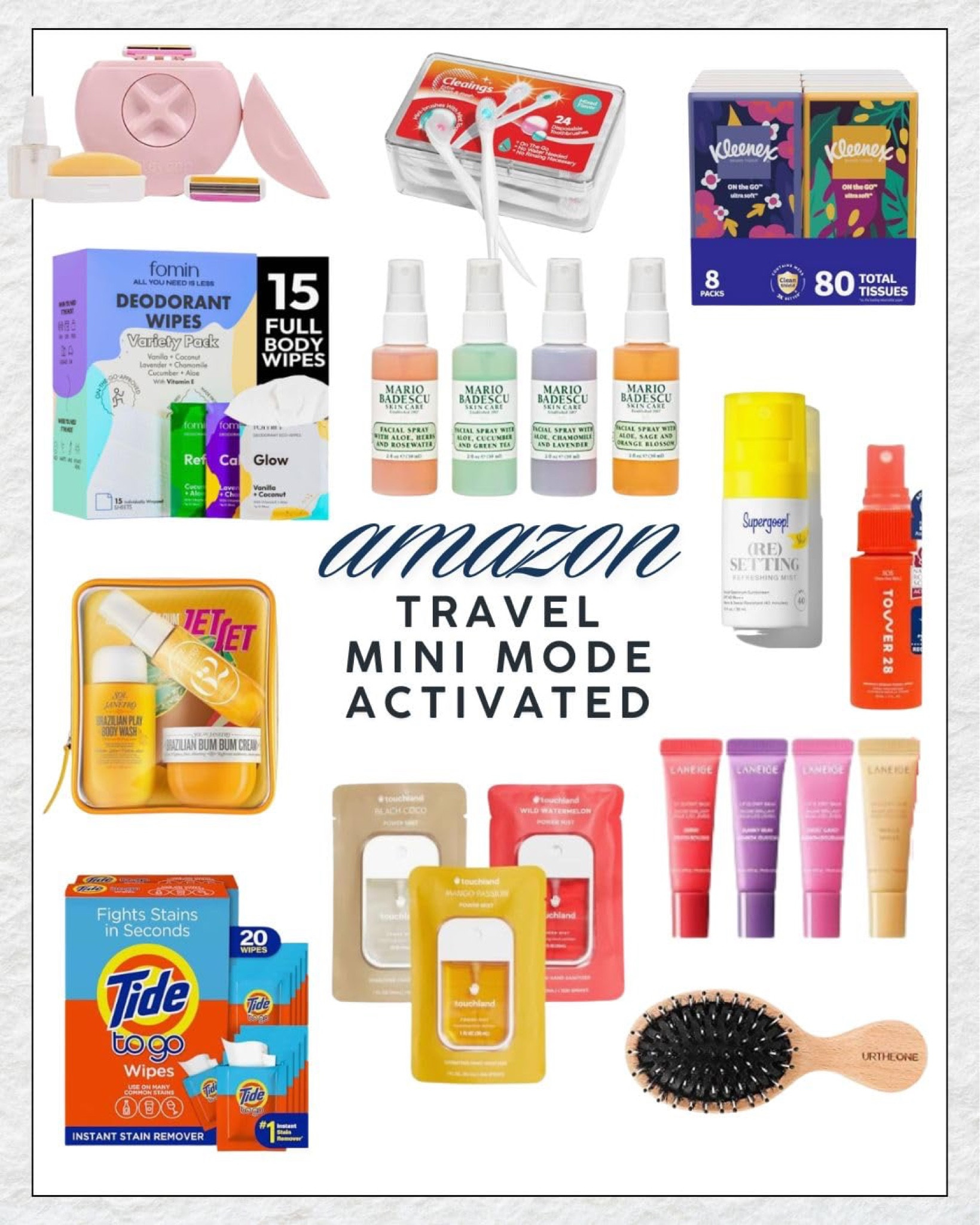 Travel-size game strong 💼✨ These Amazon minis are tiny but mighty—perfect for your carry-on, road trip pouch, or just staying fresh on the go. From skincare spritzes to stain wipes, your essentials just got cuter and more convenient.

#LTKFindsUnder100 #LTKFindsUnder50 #LTKTravel