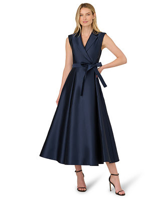 Women's Lapel Mikado Ankle Dress | Macy's