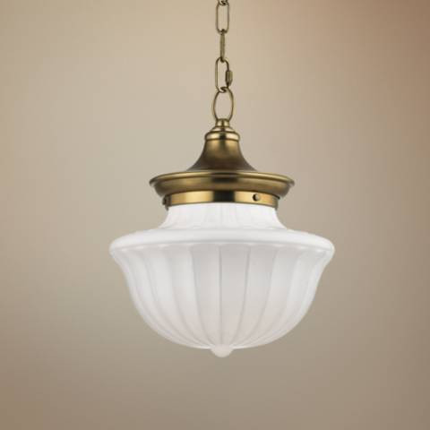 Hudson Valley Dutchess 12" Wide Aged Brass Pendant Light | LampsPlus.com